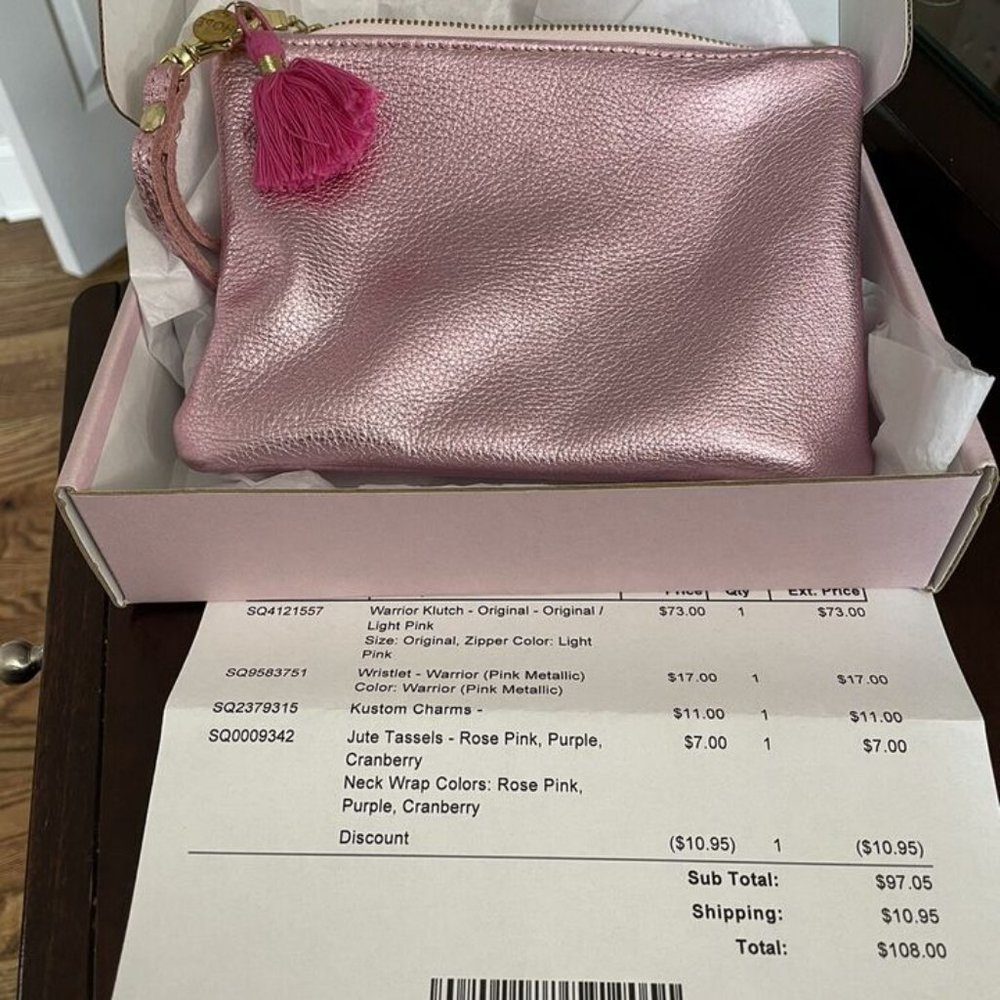 KUSTOM KLUTCH WARRIOR KLUTCH PINK-Leather-Breast Cancer